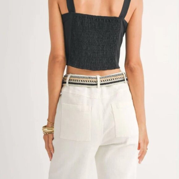 Sadie & Sage Anthropologie Pink Crop Top Cami Blouse Fuschia Small NWT - Picture 11 of 11